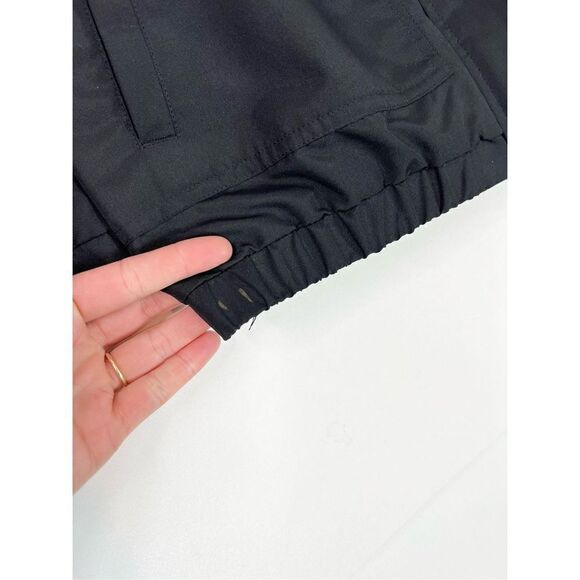 Volcom Enemy Stone Windbreaker Womens Small Black Hooded Front Zip Snap Button - Picture 5 of 13